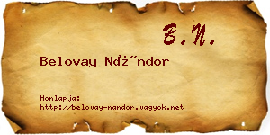 Belovay Nándor névjegykártya